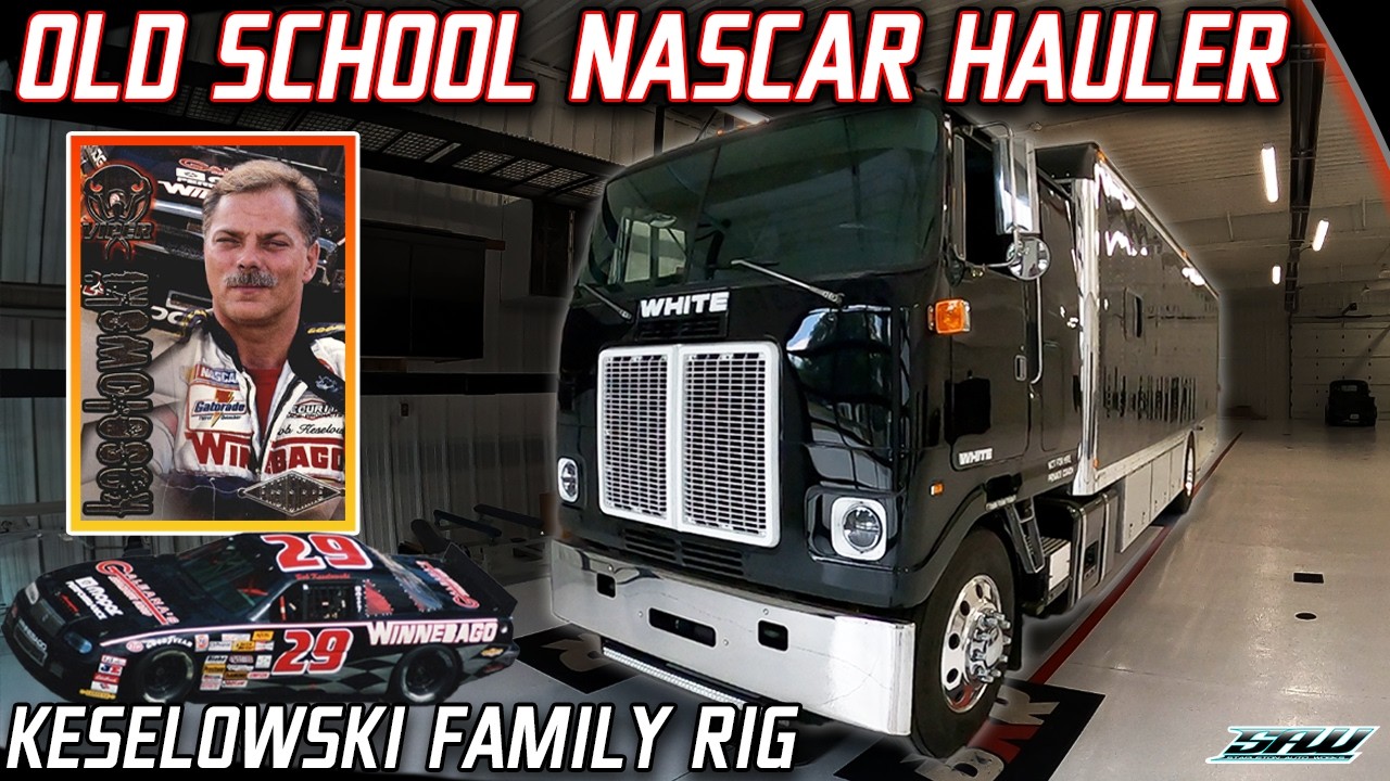 YouTube post by @Stapleton42 for 1st Phorm. Caption reads: Bob Keselowski's 1980s Cabover Custom Race Hauler....