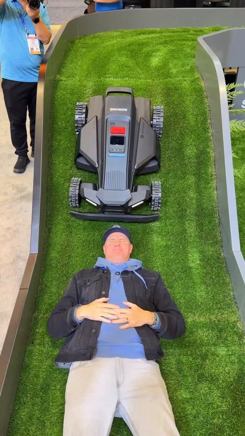 Instagram post by @whatsinside for Segway Navimow. Caption reads: The Latest Robotic Lawn Mowers are HERE! @navimow....