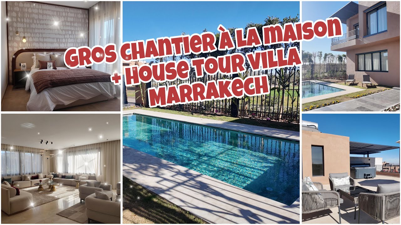 YouTube post by @FamilyForever for everdrop. Caption reads: HOUSE TOUR NEW VILLA MARRAKECH + ENTRANCE WORKS 😰.