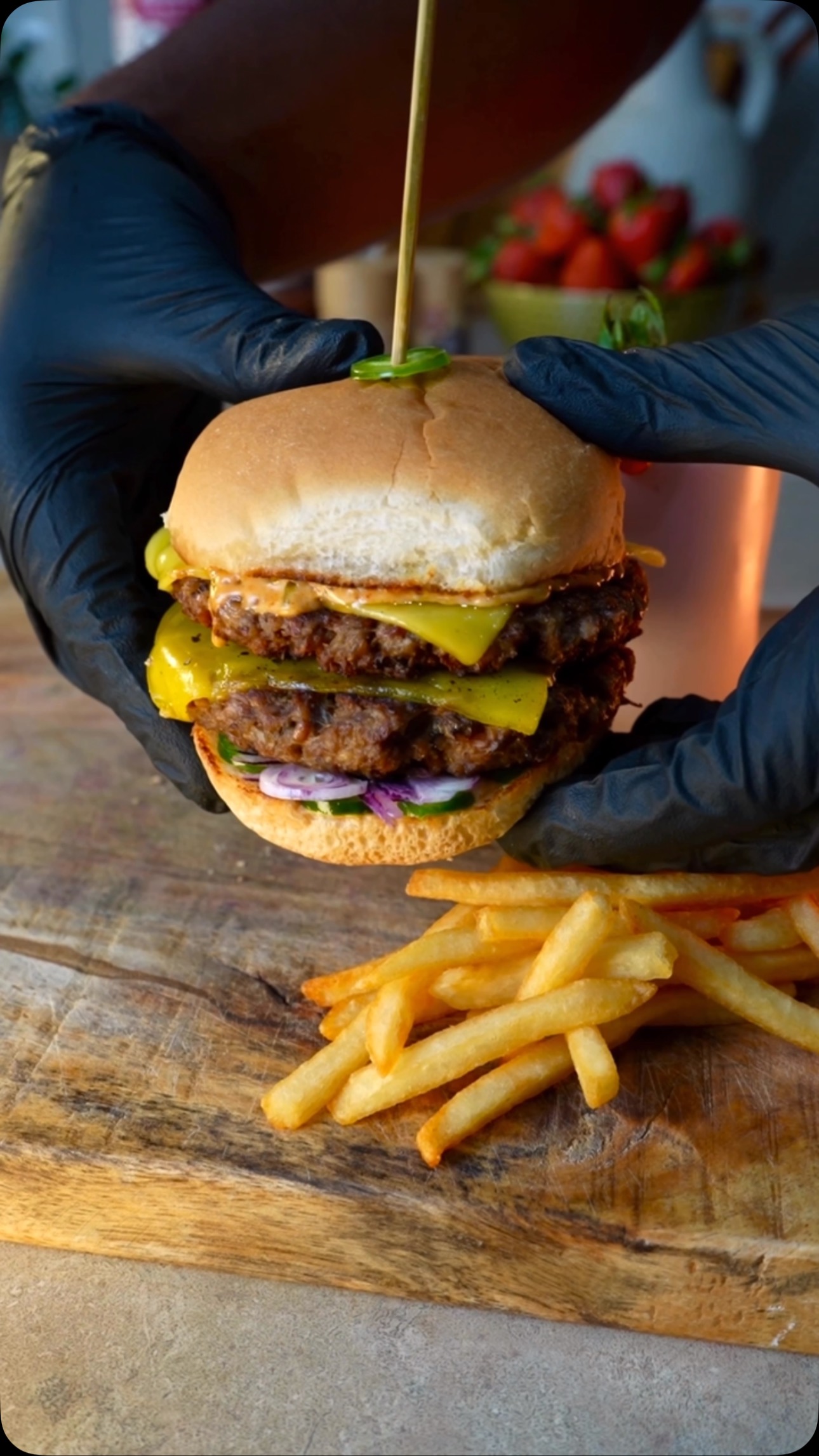 Instagram post by @plantcrazii for Cha's Organics. Caption reads: Happy National Burger Day to all the burger lovers....