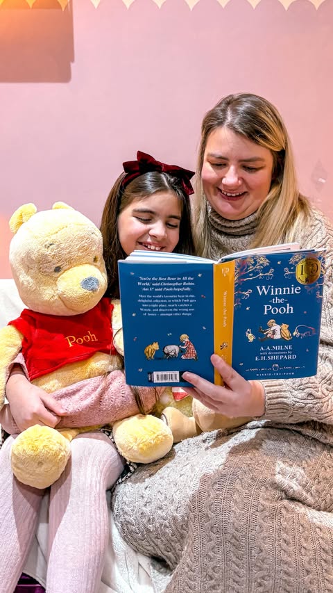 Instagram post by an influencer for Disney Family UK. Caption reads: AD 🐻🍯 100 Years of Winnie-the-Pooh 🍯🐻....