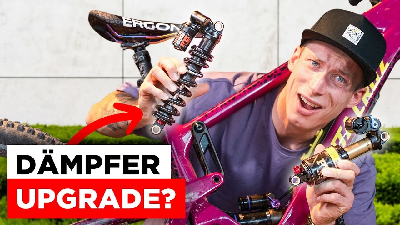 YouTube post by @jauchjasper for Crankbrothers. Caption reads: Don't waste money on a shock upgrade | Coil vs.....