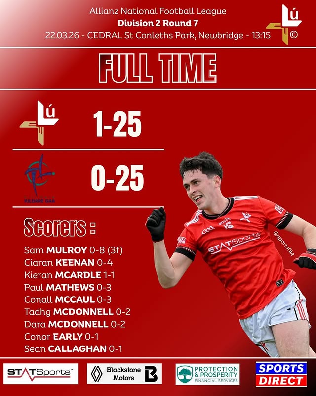 Instagram post by @officiallouthgaa for statsports. Caption reads: Matchday updates brought to you in association....