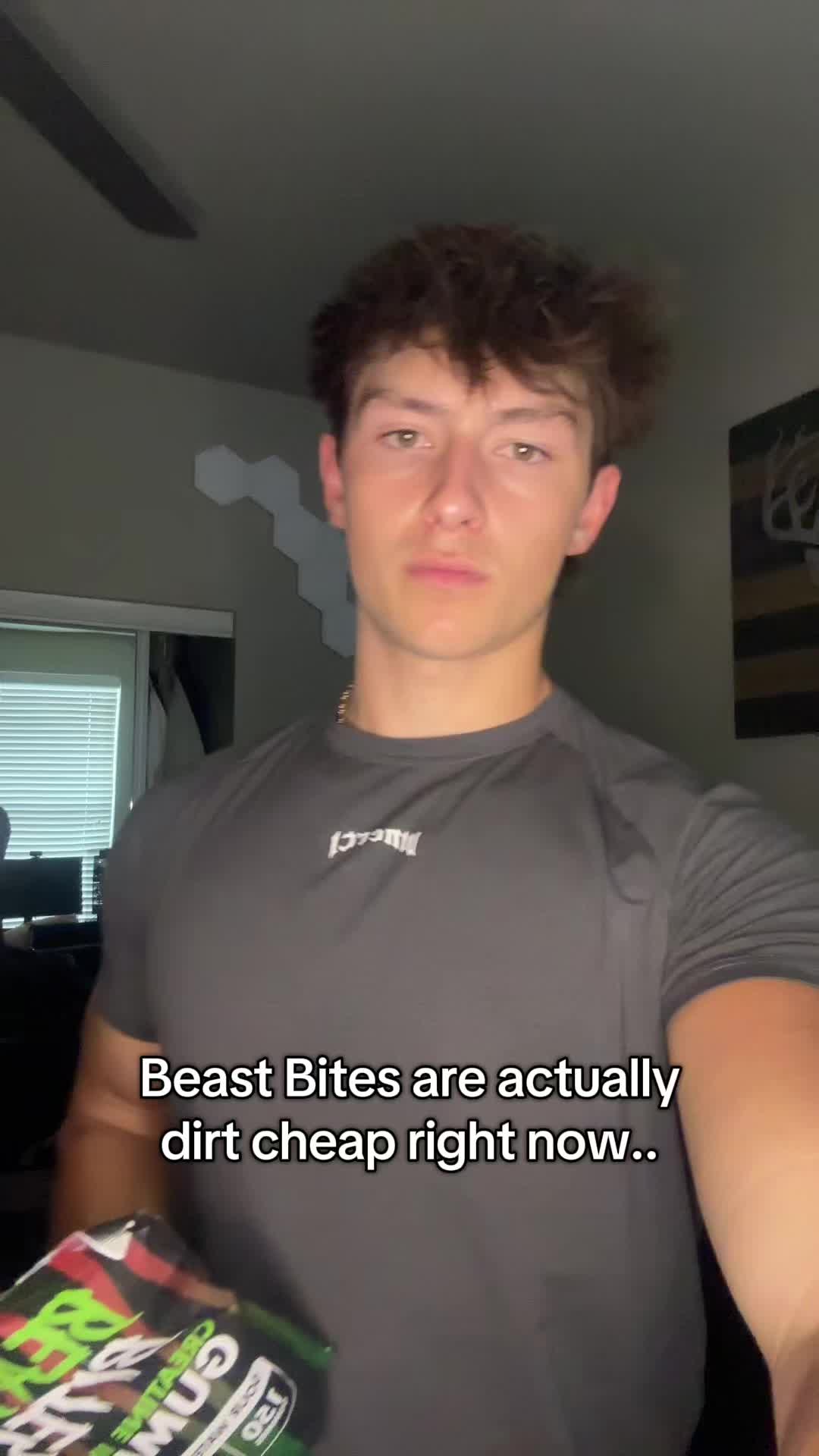 TikTok post by @jacobbowles_ for Beast Bites. Caption reads: [...] #creatine #fyp #creatinegummies #sale @Beast....