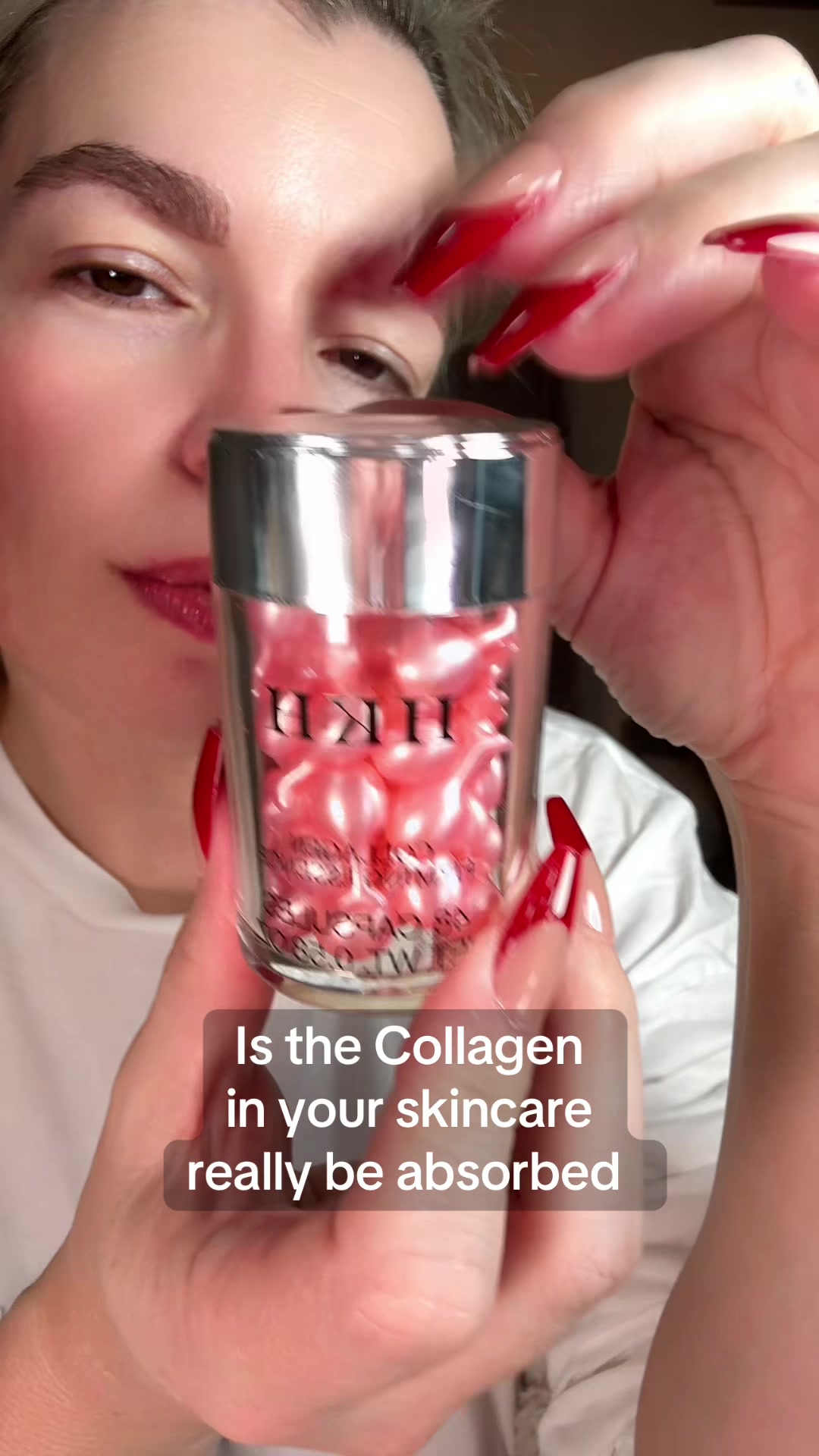 TikTok post by @augustj5 for HKH cosmetics. Caption reads: [...] check out this product out 🤩 @HKH....