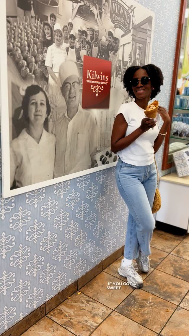 Instagram post by @lele_meerah_ for Kilwins. Caption reads: Sweetest stop of the day 🍦🍫 From rich, creamy....