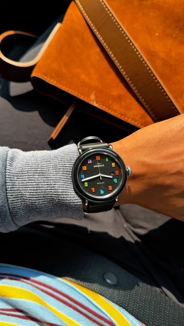 Instagram post by @rohinimm for Shinola. Caption reads: Detroit & @shinola will always have my heart ❤️....