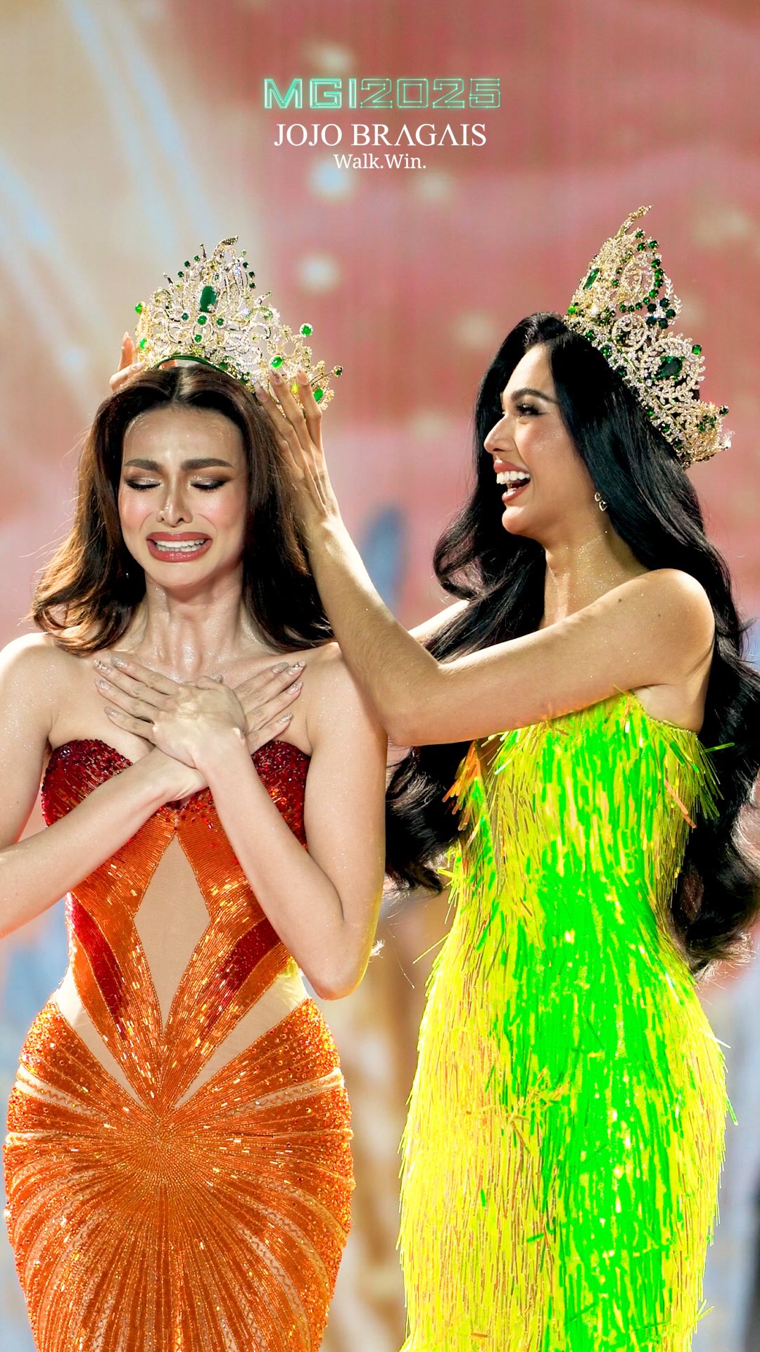 Instagram post by @missgrandinternational for Jojo Bragais. Caption reads: 𝗔 𝗚𝗥𝗔𝗡𝗗 𝗠𝗢𝗠𝗘𝗡𝗧 𝗜𝗡 𝗛𝗜𝗦𝗧𝗢𝗥𝗬!....