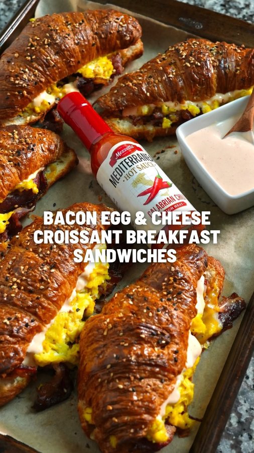Instagram post by @royaleeats for Mezzetta. Caption reads: Elevate your breakfast dishes and try these Bacon,....