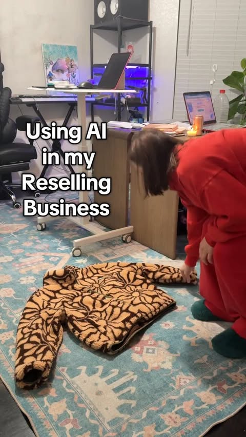 Instagram post by @wildandalmostfree for Photoroom. Caption reads: [...] in my reselling business! 

I’ve been using....