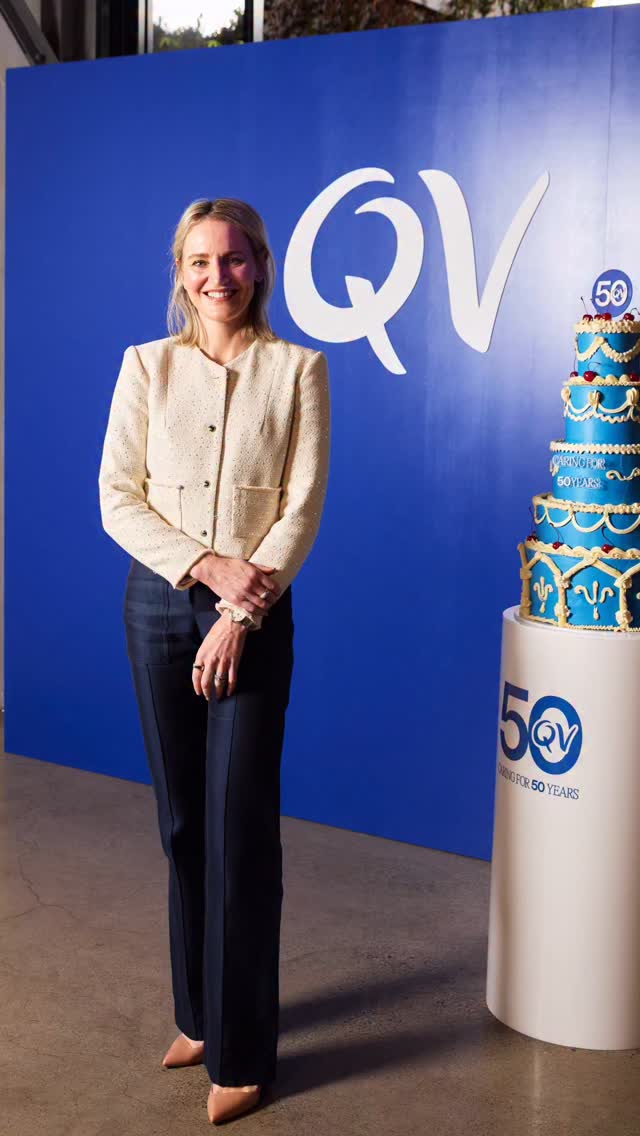 Instagram post by @drcara_dermatologist for QV Skincare. Caption reads: From a hospital ward in Melbourne to homes around....