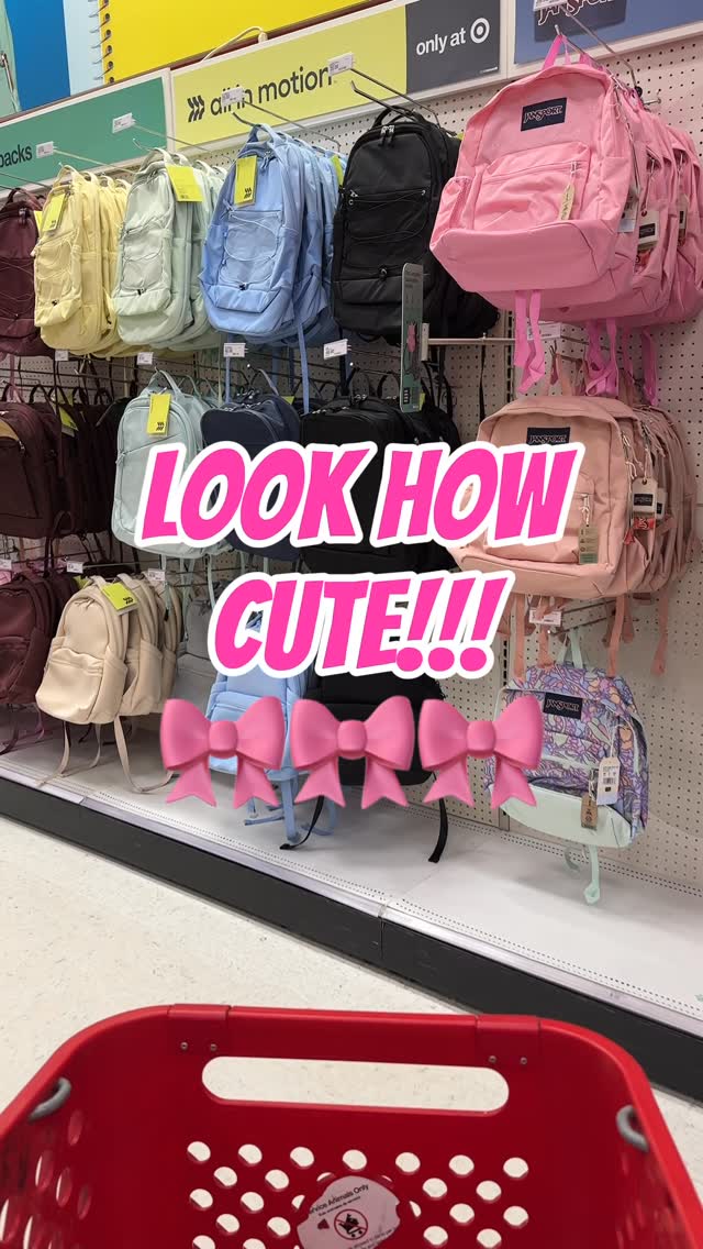 Instagram post by @targetpursuit for JanSport. Caption reads: Follow + comment SHOP 💕🎀 I can’t get over how....