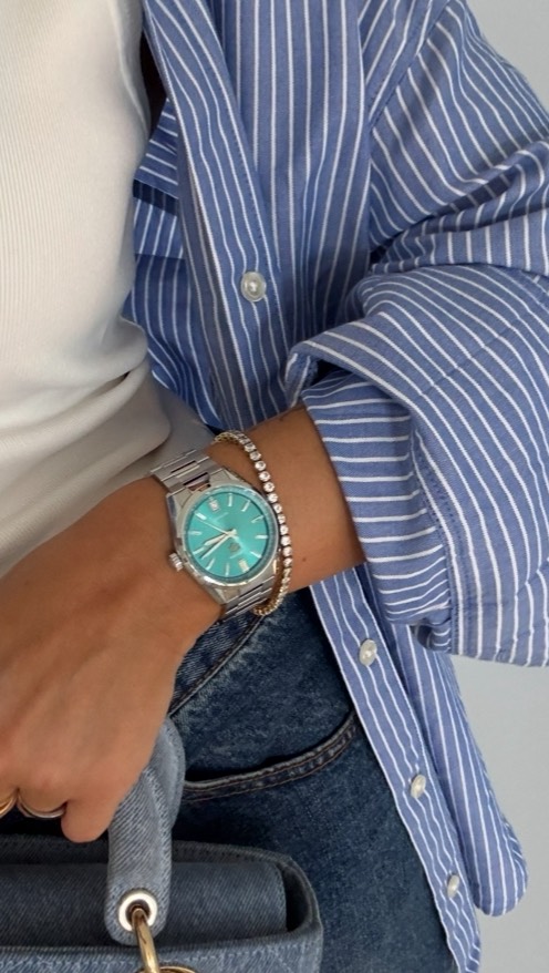 Instagram post by @graciepiscopo for TAG Heuer. Caption reads: what’s your colour? @tagheuer ✨.