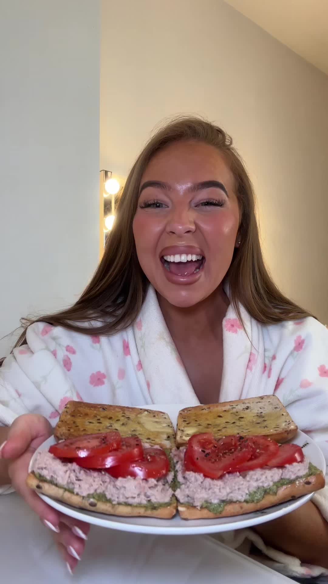 TikTok post by @sarahlouisab for The Body Shop. Caption reads: have a joe and the juice dupe with me @Aldi UK....