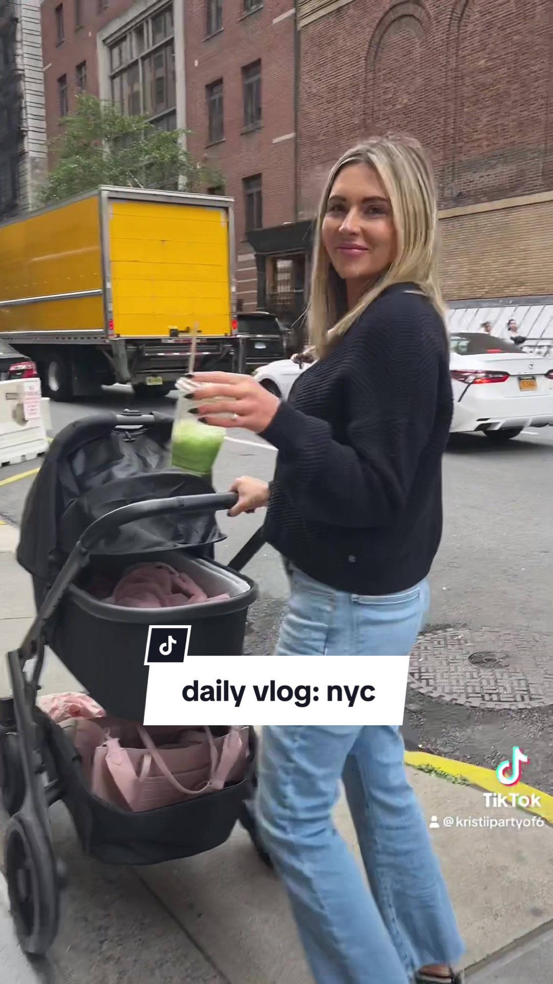 TikTok post by @kristiipartyof6 for Brooklinen. Caption reads: day in the life: how I make my matcha 🍵 new....