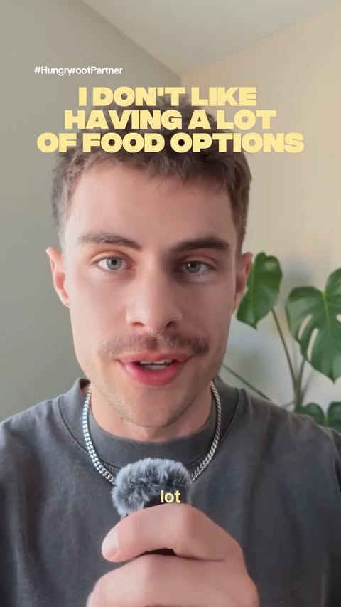 Instagram post by @trevorcarroll for Hungryroot. Caption reads: [...] basically the entire idea behind my....