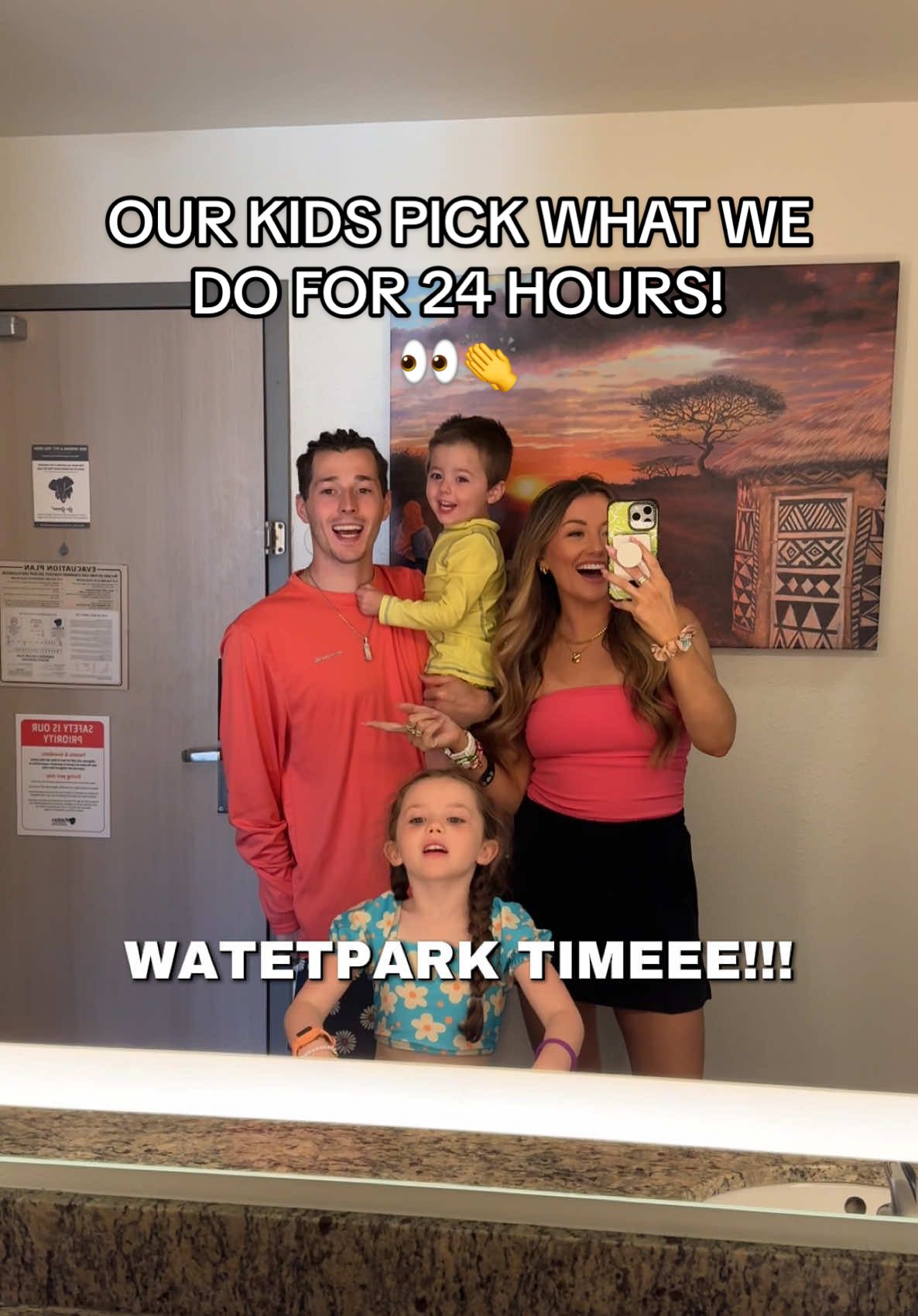 TikTok post by @christifritz for Kalahari Resorts. Caption reads: 24 hours of letting our kids make all the....