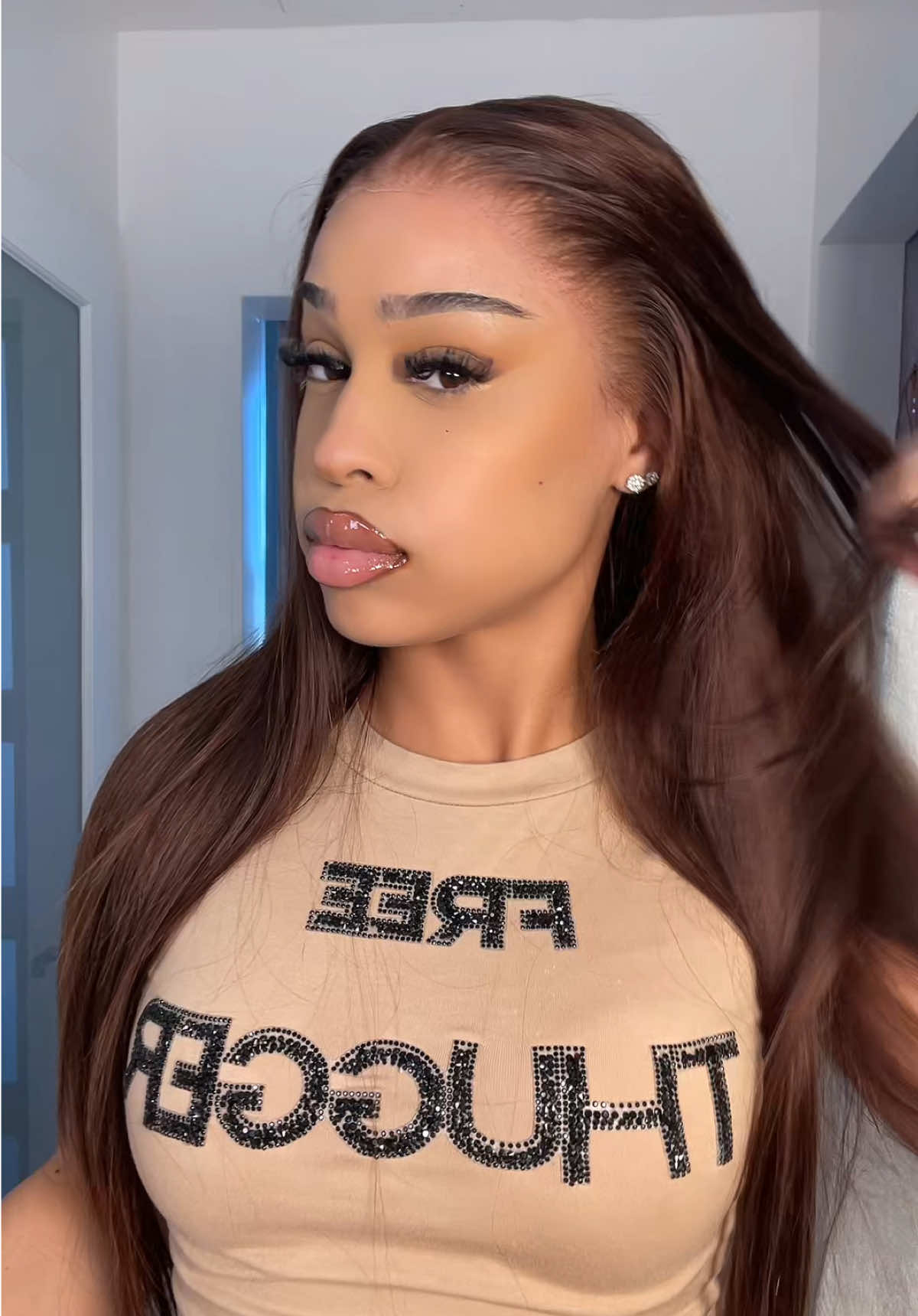 TikTok post by @bribass for Megalook. Caption reads: @Megalookhair @Megalookhair shop [...].