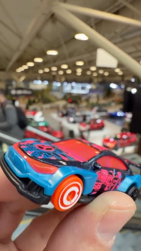 Instagram post by @yuritereshyn for Hot Wheels. Caption reads: Got picked up in a life-sized Hot Wheels ride....
