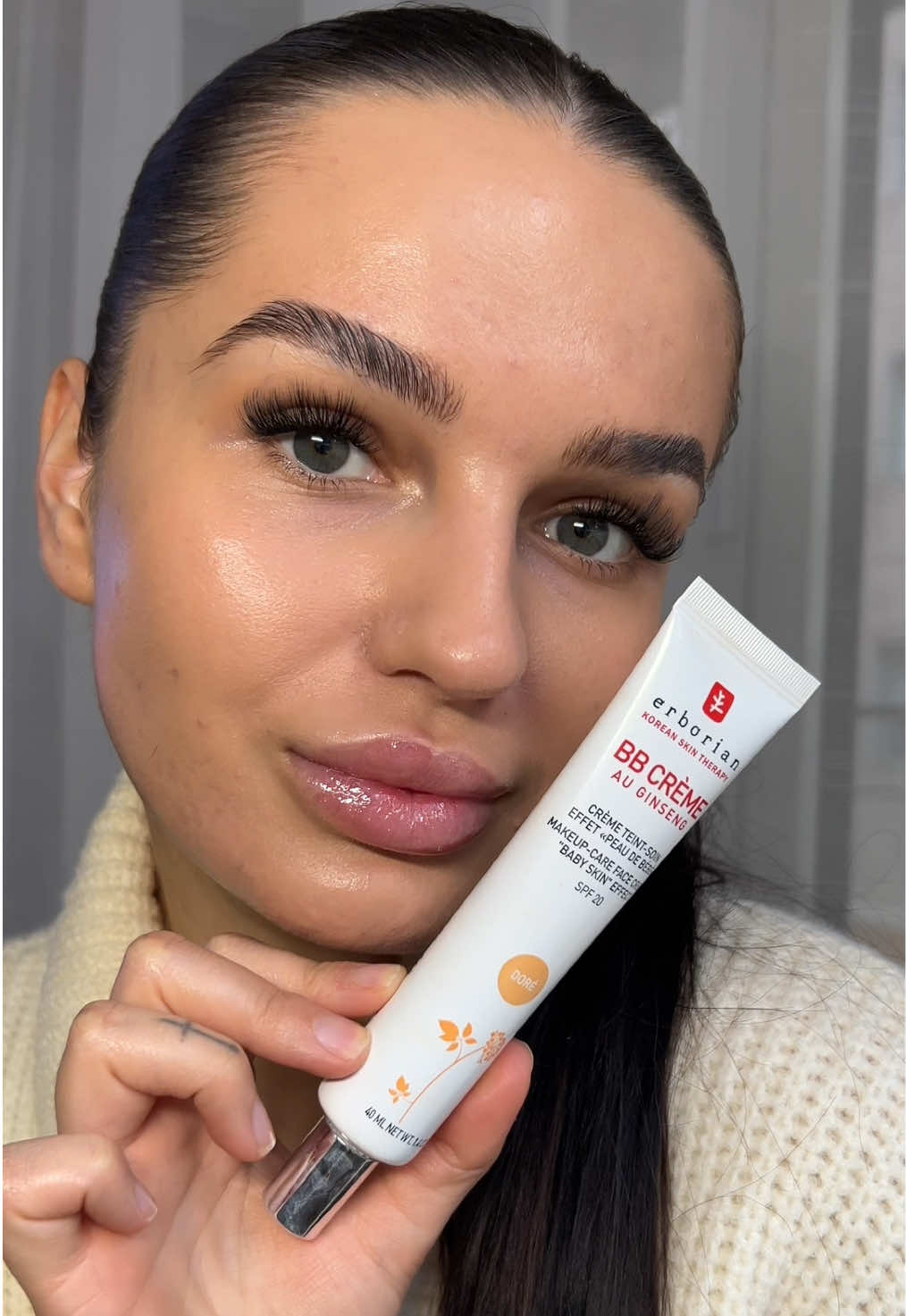 TikTok post by @mlynzuz for Erborian. Caption reads: My skin but smoother — thanks to Erborian.....