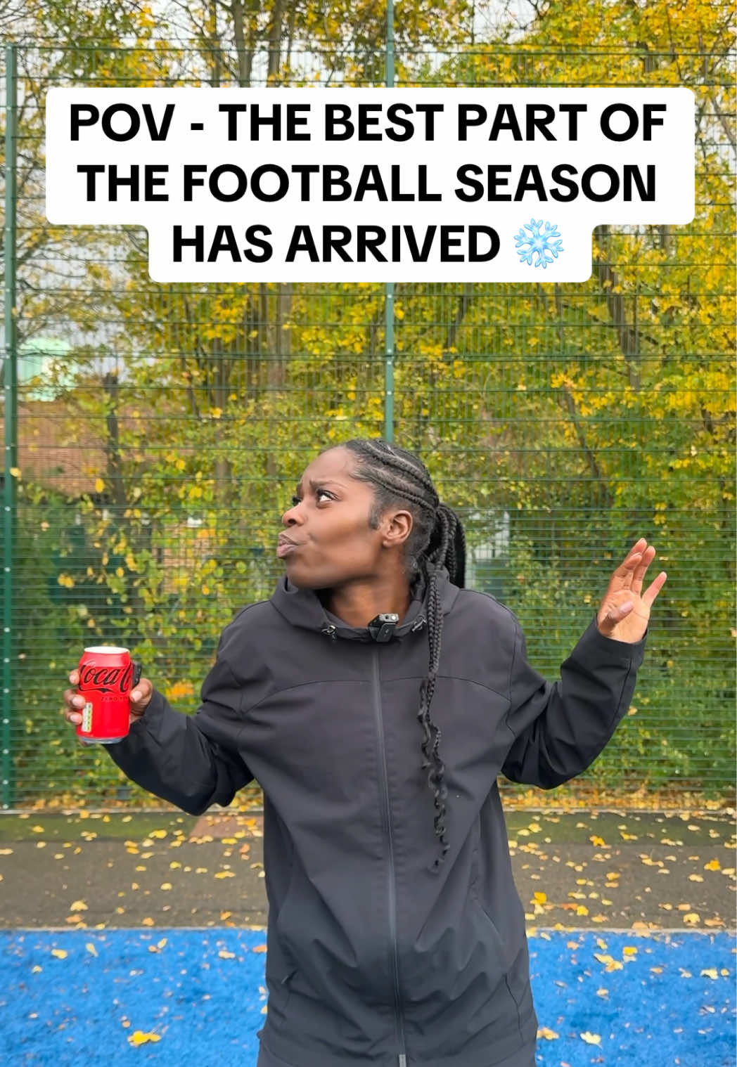 TikTok post by @freda_ayy for Coca-Cola. Caption reads: AD | It’s that time of the football season!....