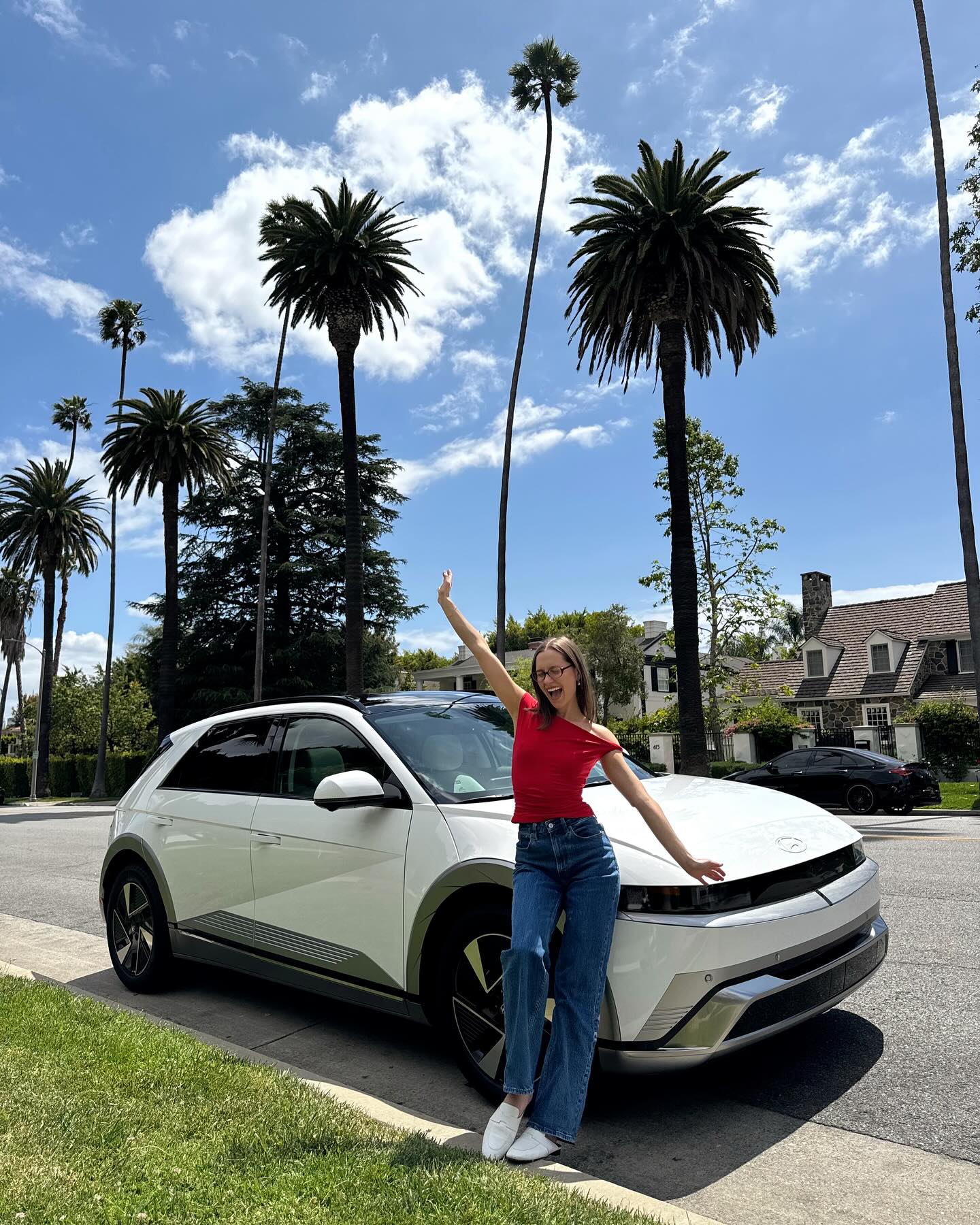 Instagram post by @natashabure for Hyundai USA. Caption reads: I’m so excited!!! Officially a @Hyundaiusa girlie....
