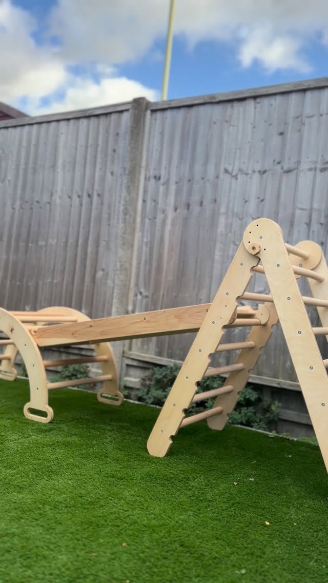 Instagram post by @_allthingsyouldonhelm_ for Goodevas. Caption reads: [...] new Montessori Climbing Frame from @goodevas....