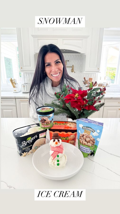 Instagram post by @carla.bushey for Ben & Jerry's. Caption reads: #ad I love making memories during the Holiday....