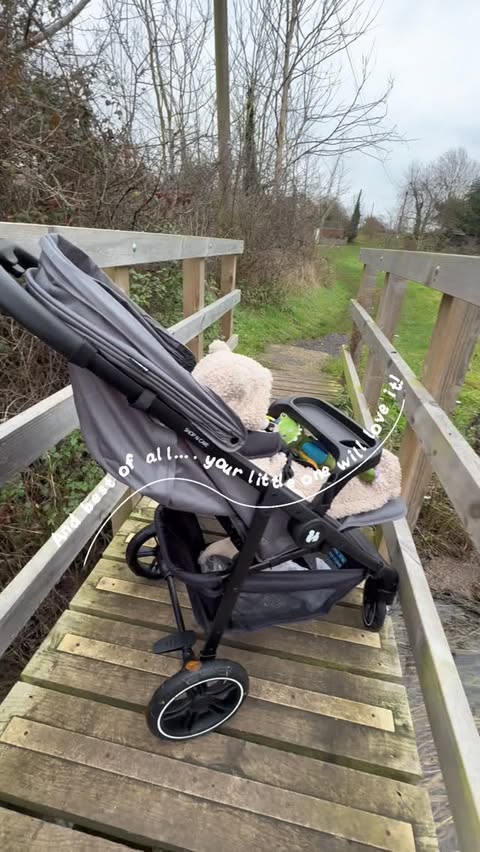 Instagram post by @athomeinsuffolk_ for Pramworld. Caption reads: [...] Shop N Care Stroller from @pramworld is an....