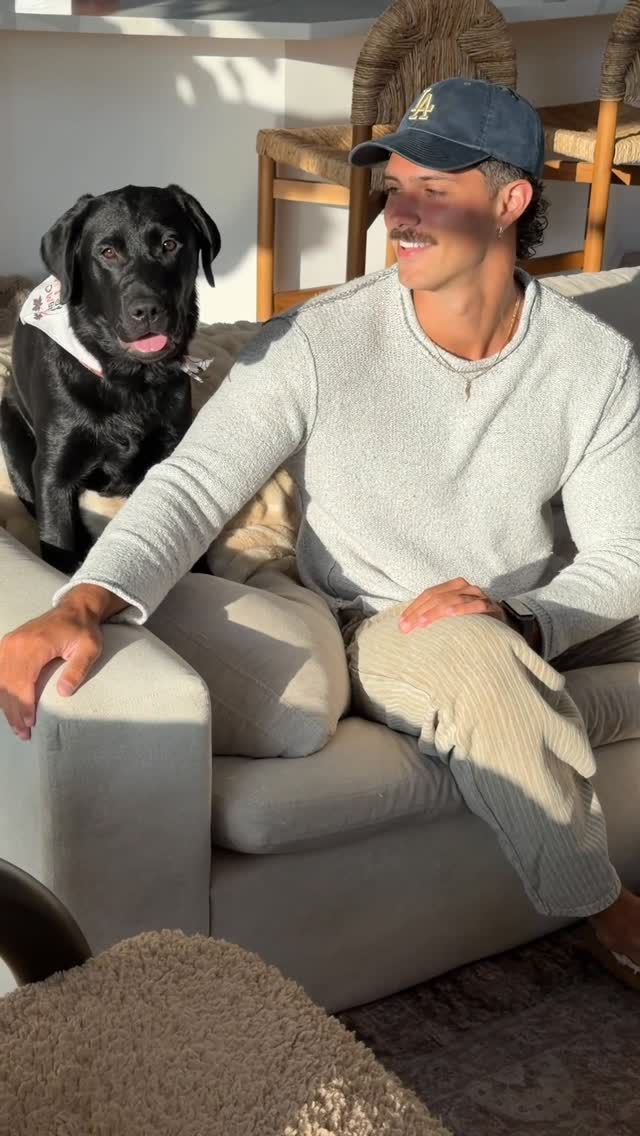 Instagram post by @stevenkelly for Native Pet. Caption reads: Crisp fall mornings with Darla and Dewey. While I....