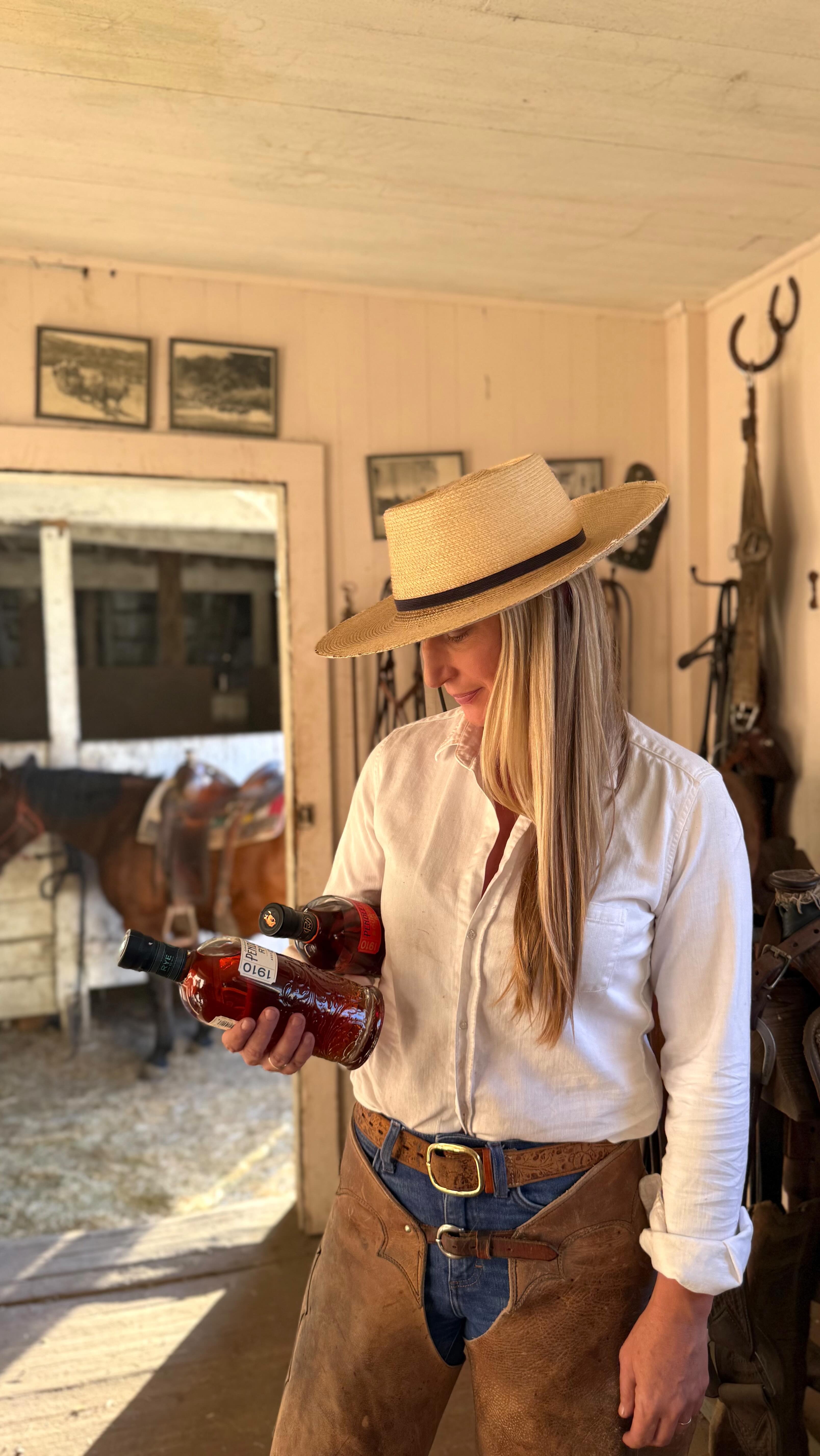 Instagram post by @elizabethpoett for Pendleton Whisky. Caption reads: This time of year we are moving bulls, which means....