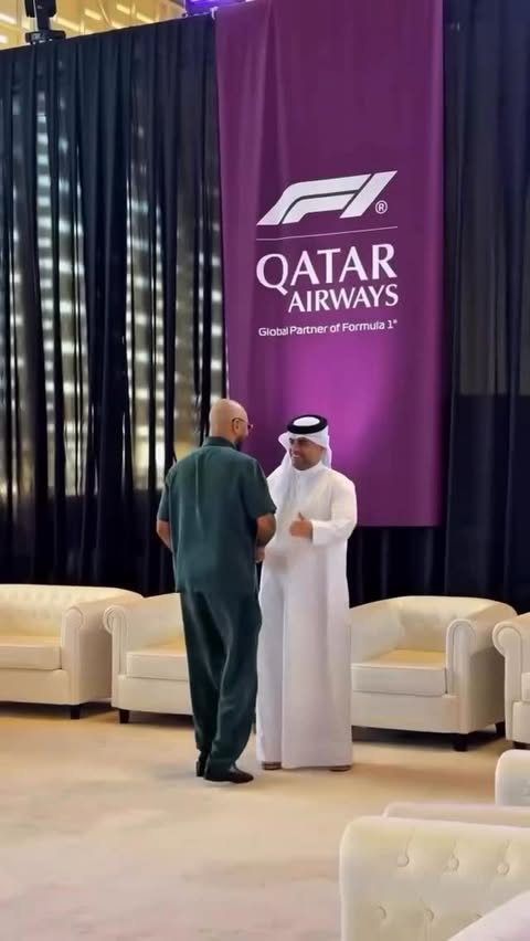 Instagram post by @therealswizzz for Qatar Airways. Caption reads: [...] this amazing unveiling of the new....