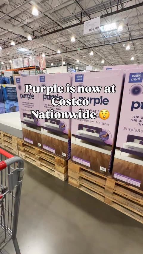 Instagram post by an influencer for Purple. Caption reads: 💜💜 @purple is now at Costco stores [...].