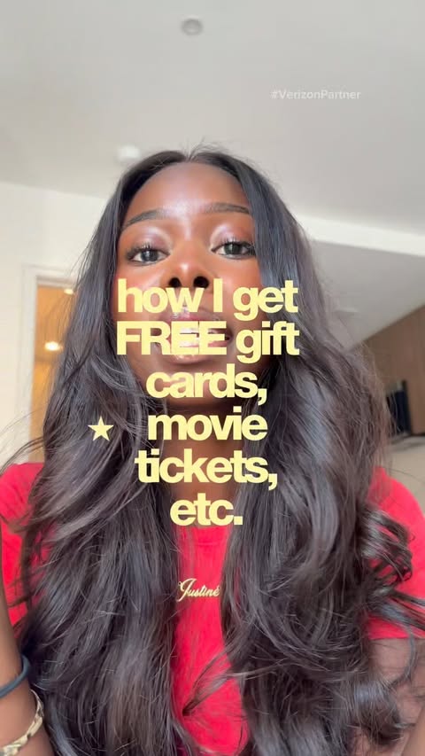 Instagram post by @justinescameraroll_ for Verizon. Caption reads: #VerizonPartner My little secret to a free [...].