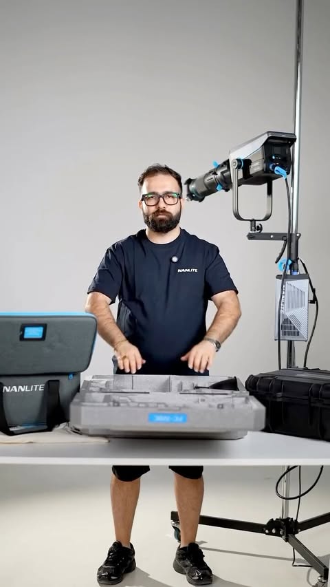 Instagram post by @shahinkhalaji.art for NANLITE. Caption reads: @nanlite_official Nanlite’s new light, the 720....