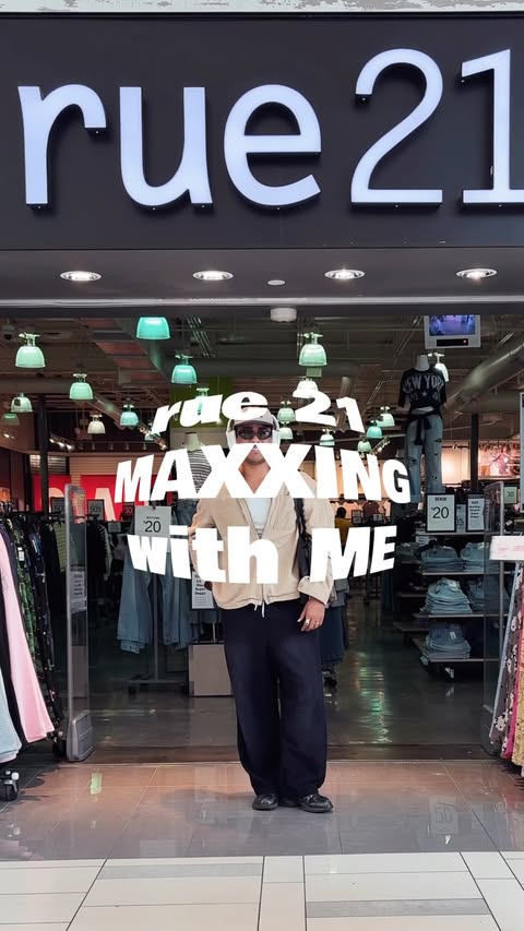 Instagram post by @joelalexanderf for rue21. Caption reads: shopping maxxing at @rue21 in @westtownmall....