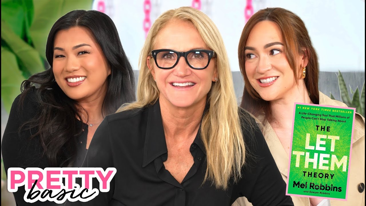 YouTube post by @prettybasicpodcast for Chase. Caption reads: Mel Robbins & How To Actually Stop Self-Sabotaging....