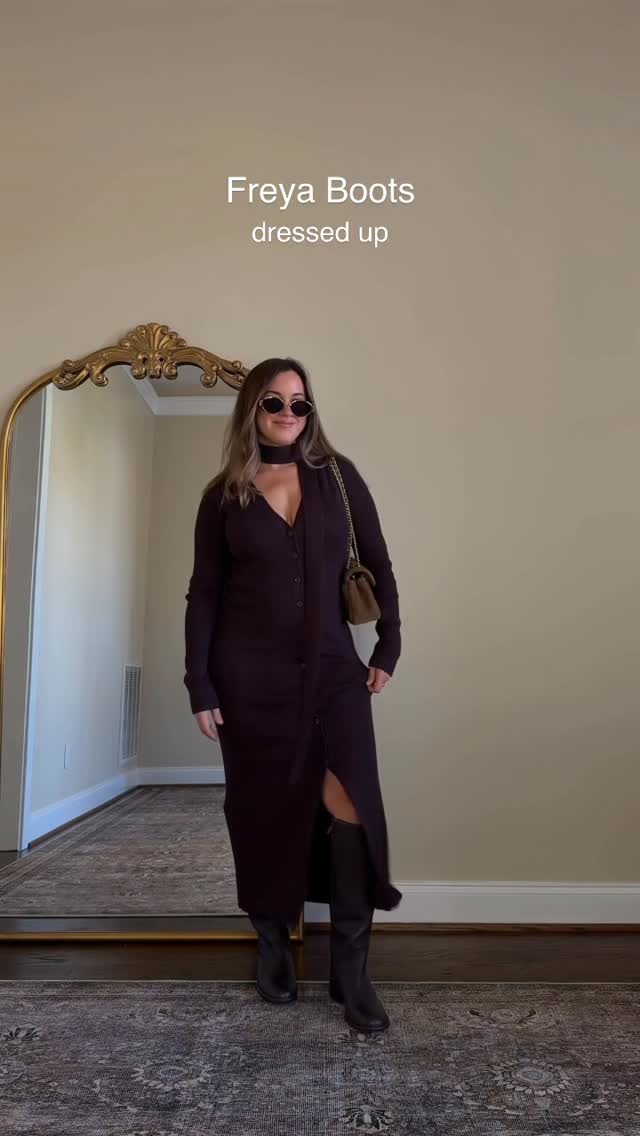 Instagram post by @kaceynicoleabbott for Belk. Caption reads: Two boots from @belk , four outfits! Showing how I....