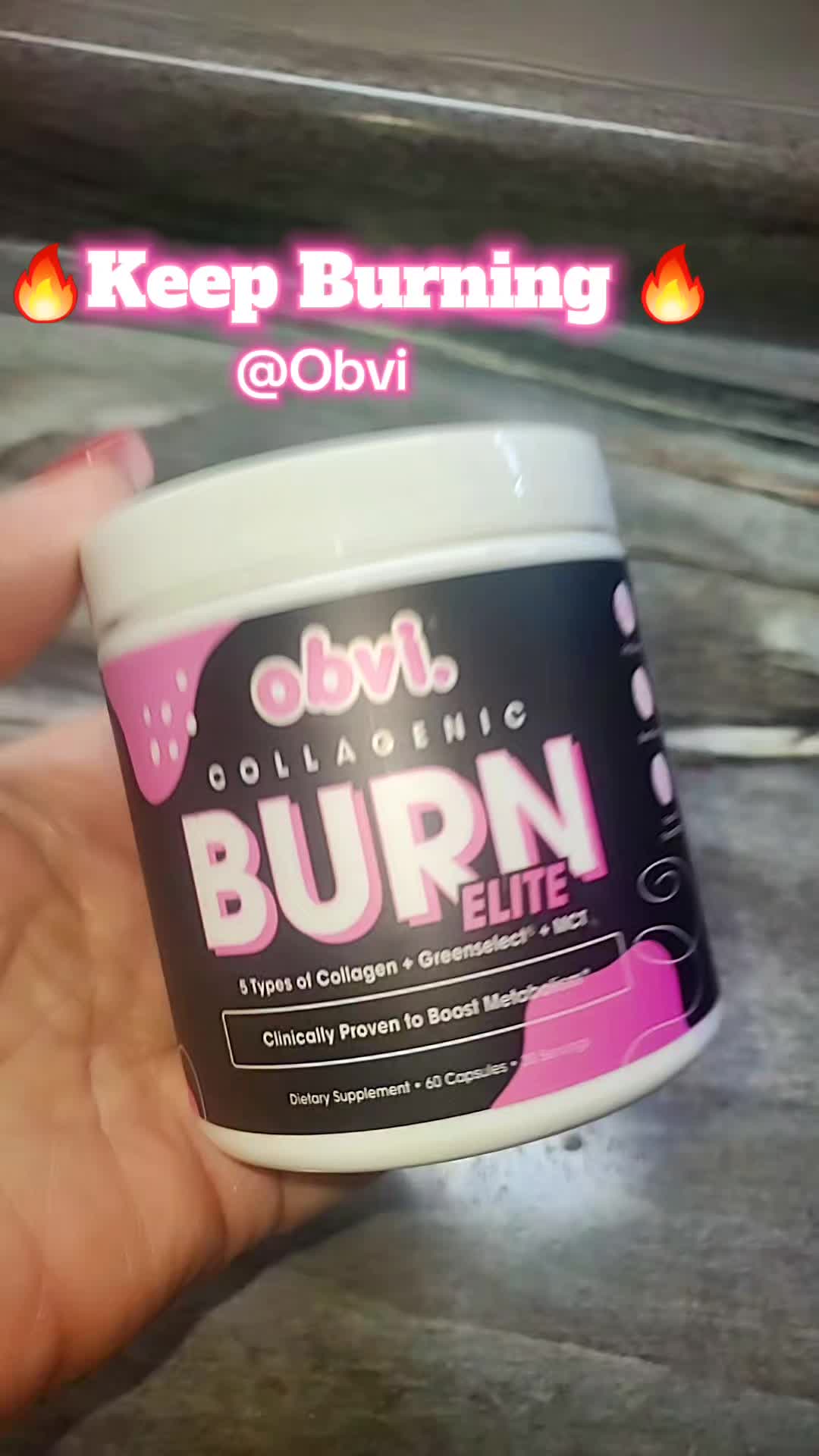 TikTok post by @shopwithchristina for Obvi. Caption reads: [...] season throws at my fitness journey!!! #obvi....