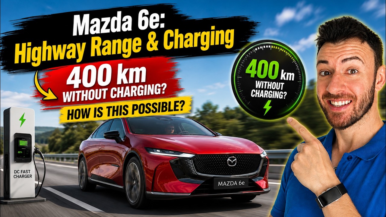 YouTube post by @Smart2DriveEN for YESOUL FITNESS. Caption reads: Part 2 of our big Mazda 6e video series! Today, we....