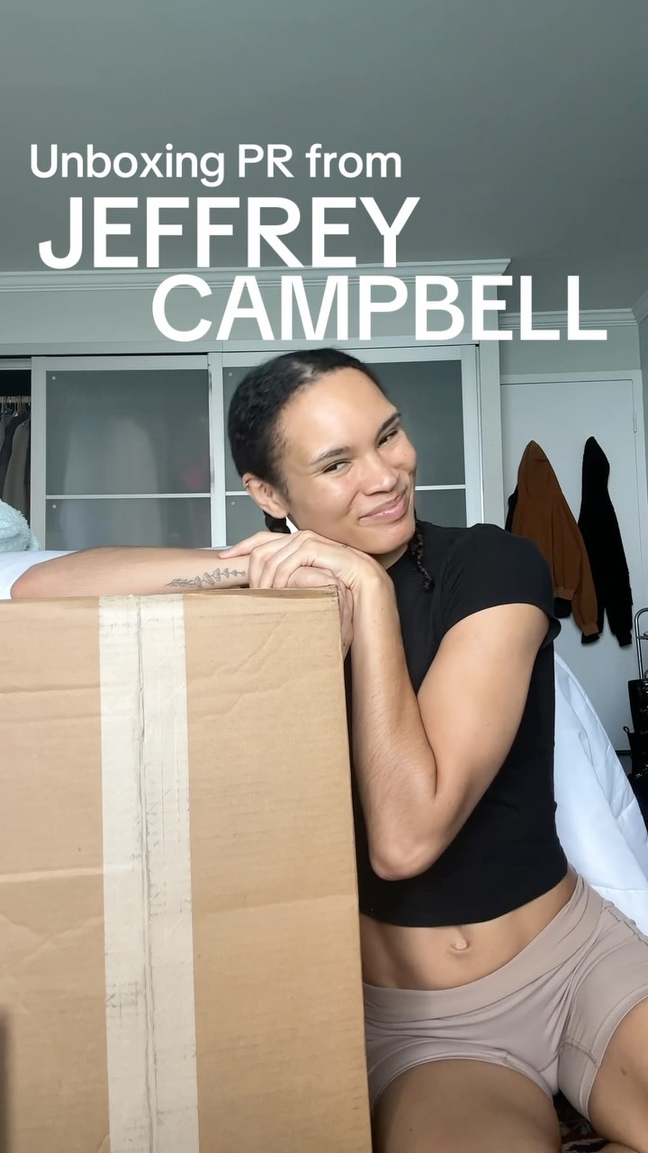 Instagram post by @__ntsang__ for Jeffrey Campbell Shoes. Caption reads: @jeffreycampbell had me waiting at the door like a....