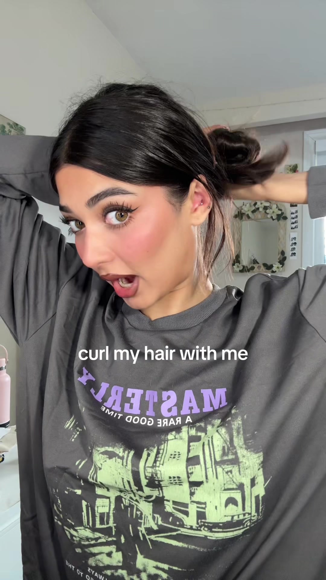 TikTok post by @mahammalek for MONDAY Haircare. Caption reads: get ready with me for a @LOCCITANE event <3 (part....