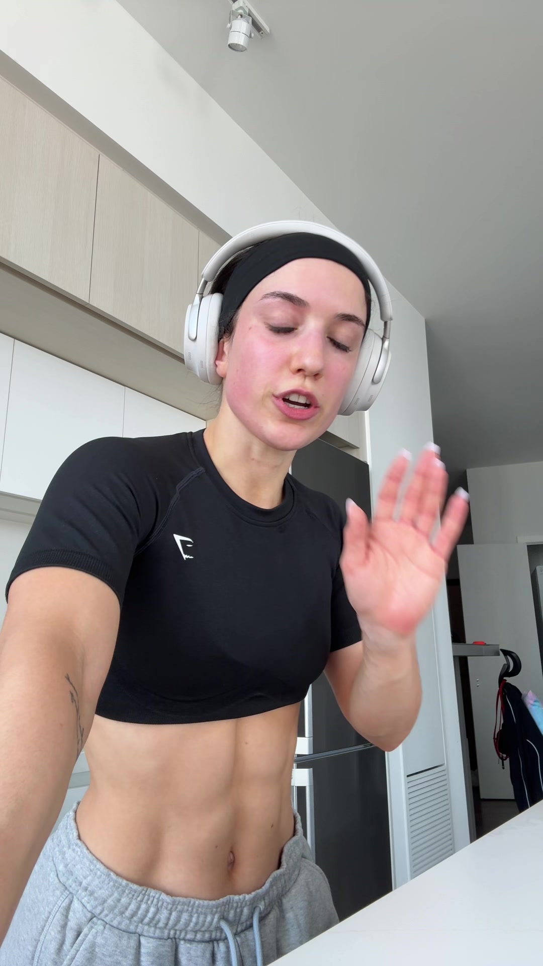 TikTok post by @dianaconforti for Gymshark. Caption reads: [...] shouldn’t exist, period. (wearing @Gymshark....