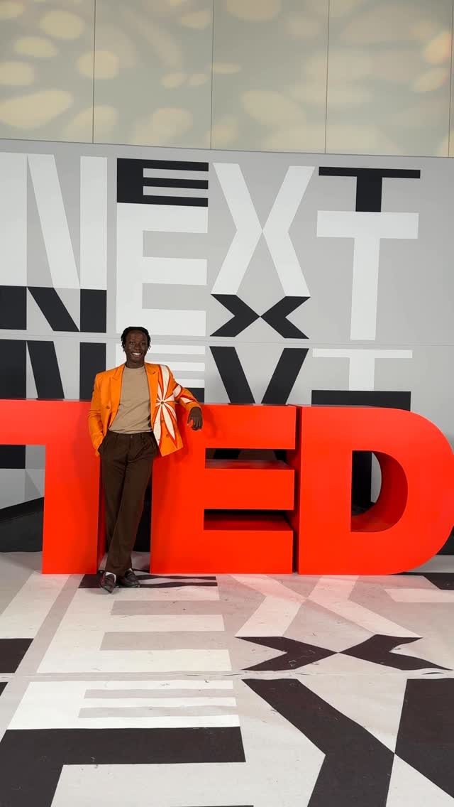Instagram post by @davidlarbi for TED. Caption reads: I spoke on the @ted stage! What a day, what a....