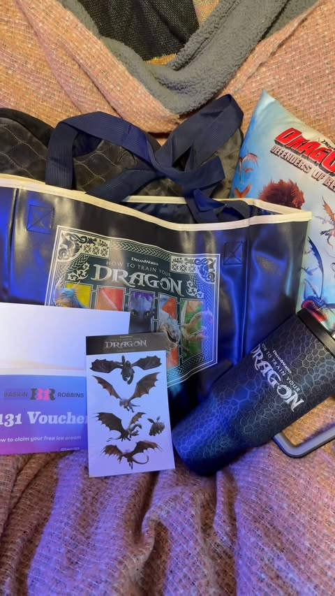 Instagram post by @howtotrainyourdragonnews_ for Baskin-Robbins. Caption reads: Super grateful to be chosen as a giveaway winner,....