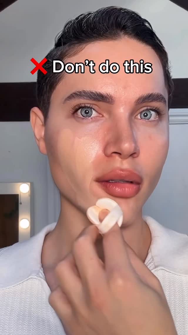 Instagram post by @natan.kamla for Yepoda. Caption reads: How to apply cushion foundation the right way so....