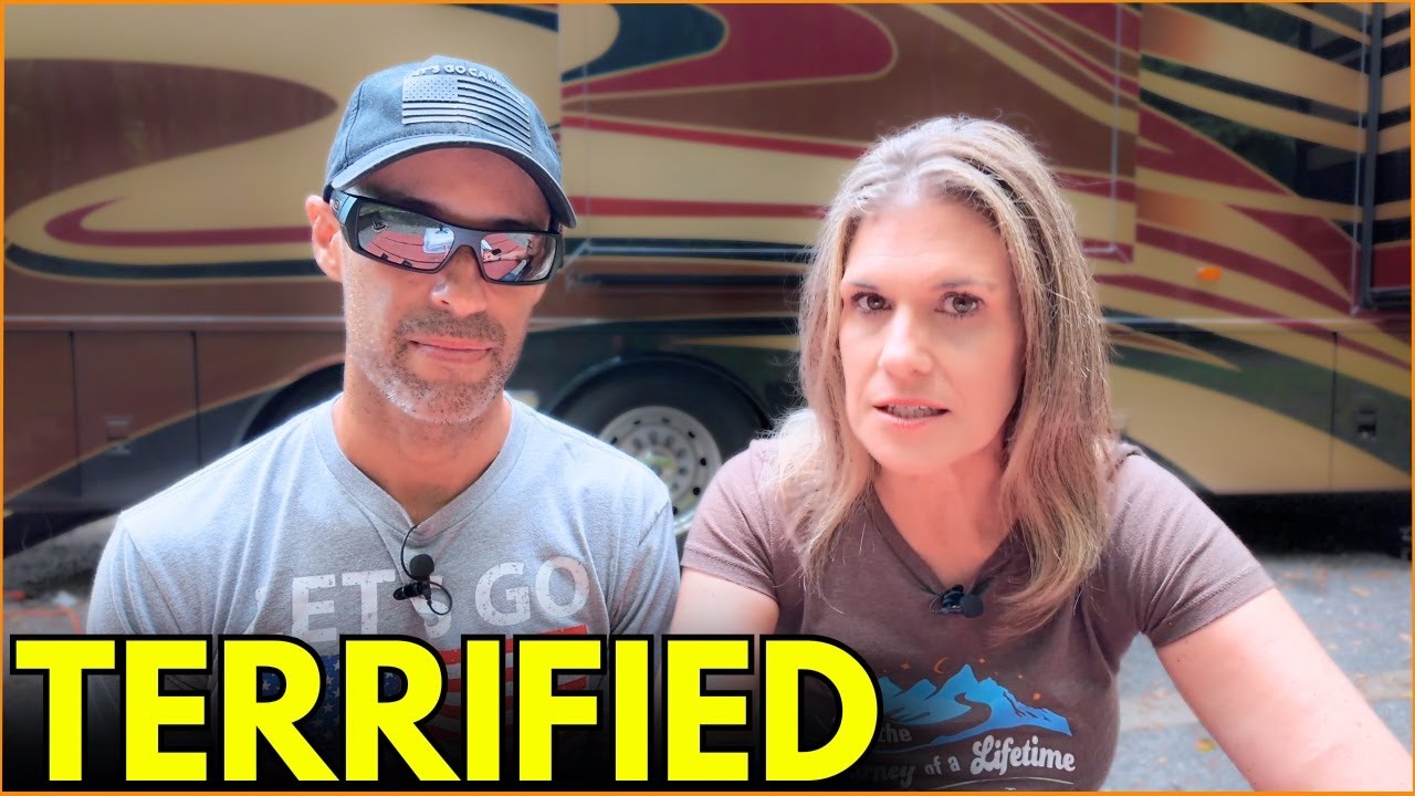 YouTube post by @EndlessRVing for Battle Born Batteries. Caption reads: We Have Never Been This Scared Arriving At A....