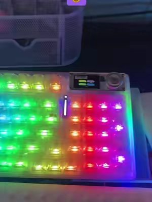 TikTok post by @lucyrecs1 for Aula. Caption reads: [...] #TikTokShop #colorful keyboard @Aula.