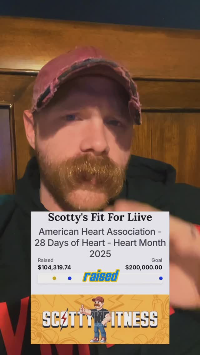 Instagram post by @scottykfitness for American Heart Association. Caption reads: You are all amazing ❤️ you saved so many lives....