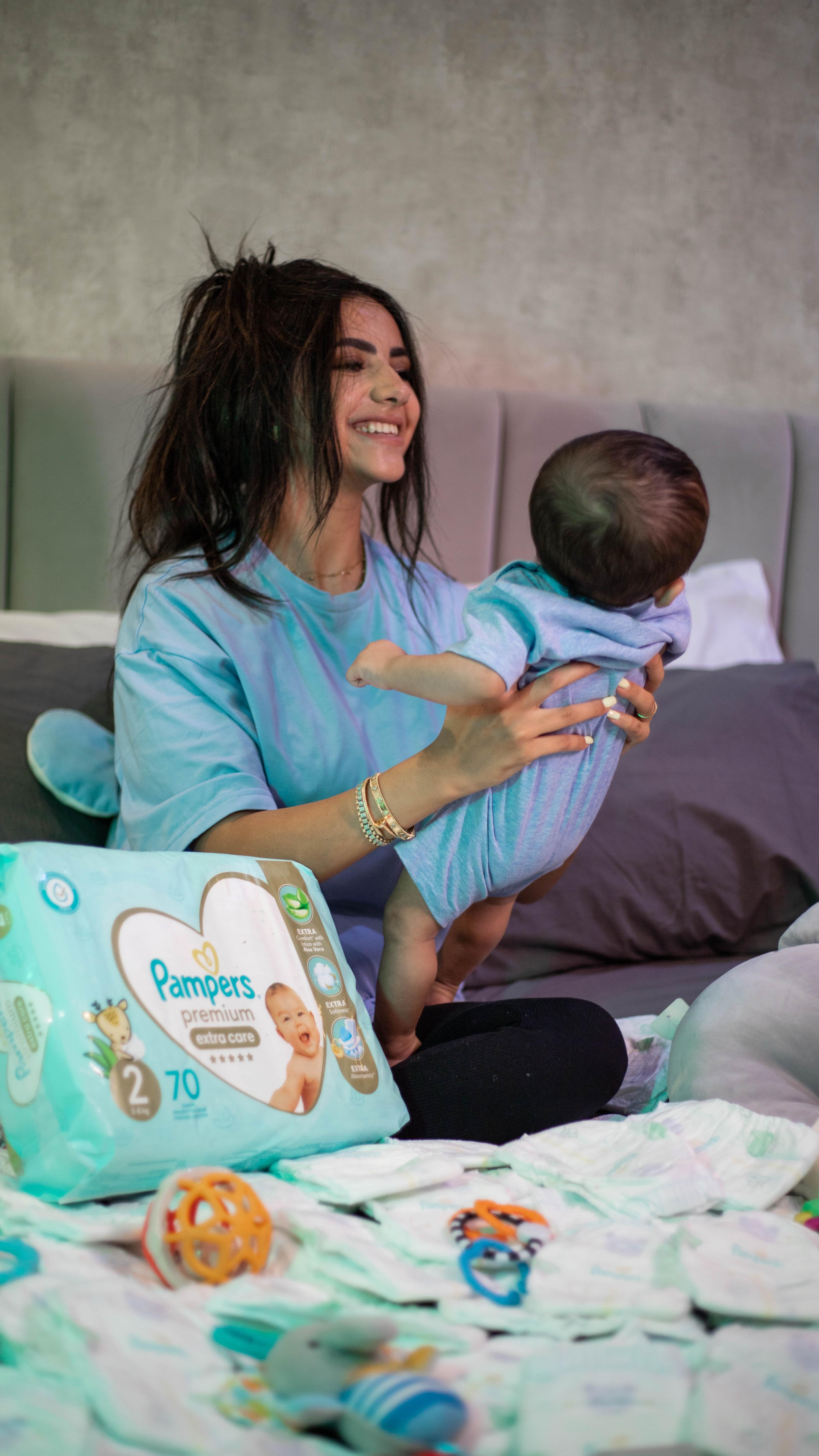 Instagram post by @youstinafekryy for All Good. Caption reads: Creates peaceful nights with pampers....